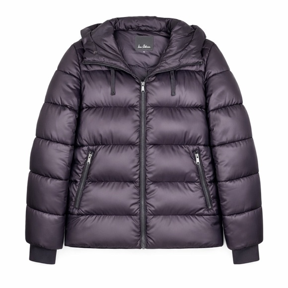 Sam Edelman Purple Quilted Hooded Funnel Collar Puffer Coat Jacket Women M 70839 - Picture 2 of 9